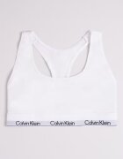 CALVIN KLEIN Сутиен с памук и модал с лого Бял