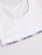 CALVIN KLEIN Сутиен с памук и модал с лого Бял