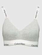 CALVIN KLEIN Сутиен с памук с цяла чашка Светло сив/Бял