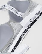 CALVIN KLEIN Сутиен с памук с цяла чашка Светло сив/Бял