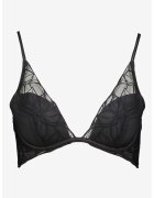 CALVIN KLEIN Сутиен с повдигащ се ефект и дантела - Черен
