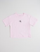 CALVIN KLEIN Свободна памучна тениска Пастелнорозов