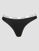 CALVIN KLEIN Танга с еластична талия с лого - 5 чифта Черен