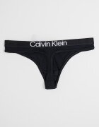 CALVIN KLEIN Танга с контрастно с лого - 3 чифта Черен