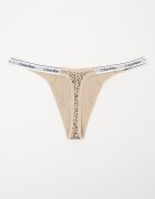 CALVIN KLEIN Танга с лого - 3 чифта Бял/Черен/Бежов