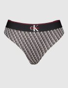 CALVIN KLEIN Танга с лого Бял/Черен