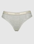 CALVIN KLEIN Танга с лого Светло сив/Бледожълт