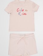 CALVIN KLEIN Тениска с лого и къс панталон - 2 части Бледо розово