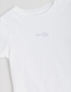CALVIN KLEIN Тениска с овално деколте и лого Бял