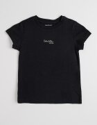 CALVIN KLEIN Тениска с овално деколте и лого Черен