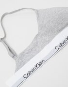 CALVIN KLEIN Триъгълен сутиен с модал и лого Светло сив