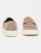 CALVIN KLEIN Велурени мокасини с лого Светло кафяво