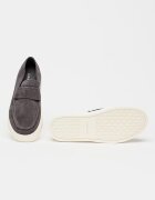 CALVIN KLEIN Велурени мокасини с лого Tъмносив