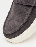 CALVIN KLEIN Велурени мокасини с лого Tъмносив