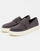 CALVIN KLEIN Велурени мокасини с лого Tъмносив