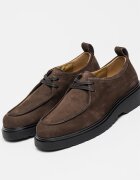CALVIN KLEIN Велурени обувки Derby Тъмнокафяв