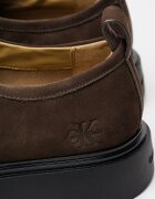 CALVIN KLEIN Велурени обувки Derby Тъмнокафяв