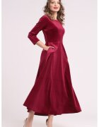 CAMISSI Кадифена рокля с джобове встрани