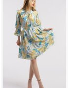 CAMISSI Къса рокля с десен - Бял/Син