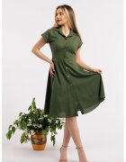 CAMISSI Разкроена ленена рокля-риза