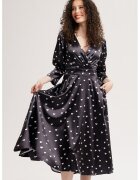 CAMISSI Разкроена рокля с джобове встрани - Тъмнокафяв/Кафяв