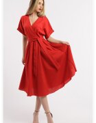 CAMISSI Разкроена рокля с лен и шпиц