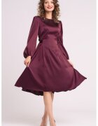 CAMISSI Разкроена сатинирана миди рокля