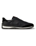 Camper Кожени спортни обувки Drift Walk с велур - Черен