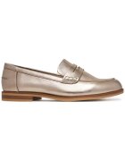 Caprice дамски ежедневни обувки тип loafer от естествена кожа с ниска подметка и заоблен връх - метализирано златно - 41
