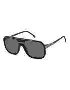 Carrera Правоъгълни слънчеви очила Aviator с лого - Черен/Сребрист