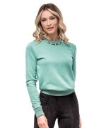 CASA DE MODA VIGO Суитшърт Myra с декоративни камъни по деколтето