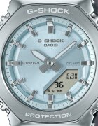 Casio Часовник G-Shock със смесен дисплей и силиконова каишка Сребрист/Тъмносив