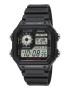 Casio Часовник с каишка от смола Черен