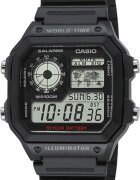Casio Часовник с каишка от смола Черен
