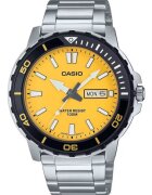 Casio Часовник за мъже Standard - жълт циферблат - неръждаема стомана - водоустойчив 100м - 45.6x10.4мм