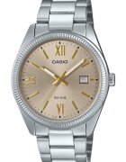 Casio Мъжки часовник аналогов дисплей - светлинен - водоустойчив 50M - бежов циферблат - 38.5x9.2мм