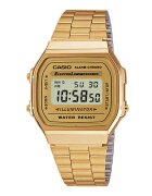 Casio Унисекс цифров часовник с иноксова верижка Златист