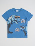 Champion Тениска Dinosaur с овално деколте Прашно синьо/Неоново оранжево