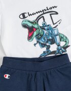 Champion Тениска и къс панталон с лого Бял/Тъмносин