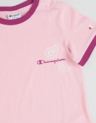 Champion Тениска от памук с контрасти Фуксия/Светлорозов