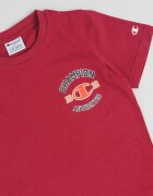 Champion Тениска от памук с лого Черен/Тъмночервен