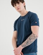 Champion Тениска с овално деколте и лого Бял/Синьо-зелен