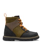 Clarks Боти Lorcam с кожа и велур - Черен/Кафяв/Каки