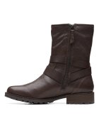 Clarks Боти Well от велур и кожа Тъмнокафяв