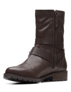 Clarks Боти Well от велур и кожа Тъмнокафяв