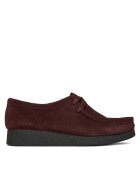 Clarks Дамски мокасини - Merlot Suede - естествена кожа - червени