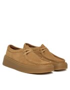 Clarks Дамски мокасини тъмен пясъчен велур - естествена кожа