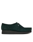 Clarks Дамски мокасини - Wallabee EVO - естествена кожа - тъмнозелени - велур