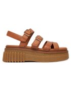 Clarks Дамски сандали естествена кожа - велкро - кафяви