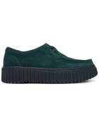 Clarks ежедневни обувки от велур с връзки - дебела подметка тип платформа - зелени